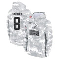 Choea C.Browns #8 Dillon Gabriel Player Arctic Camo Salute to Service Hoodies Limited Game Stitched Jerseys