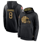 Choea C.Browns #8 Dillon Gabriel Player Black Salute to Service Pullover Hoodies Limited Stitched Jerseys