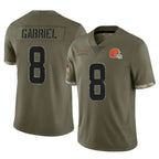 Choea C.Browns #8 Dillon Gabriel Player Olive Salute to Service Limited Game Stitched Jerseys