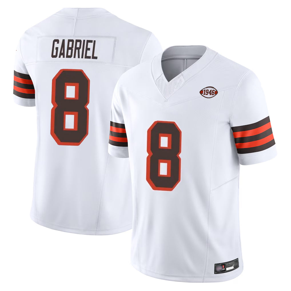 Choea C.Browns #8 Dillon Gabriel Player White Limited Vapor F.U.S.E. Alternate Game Stitched Jerseys