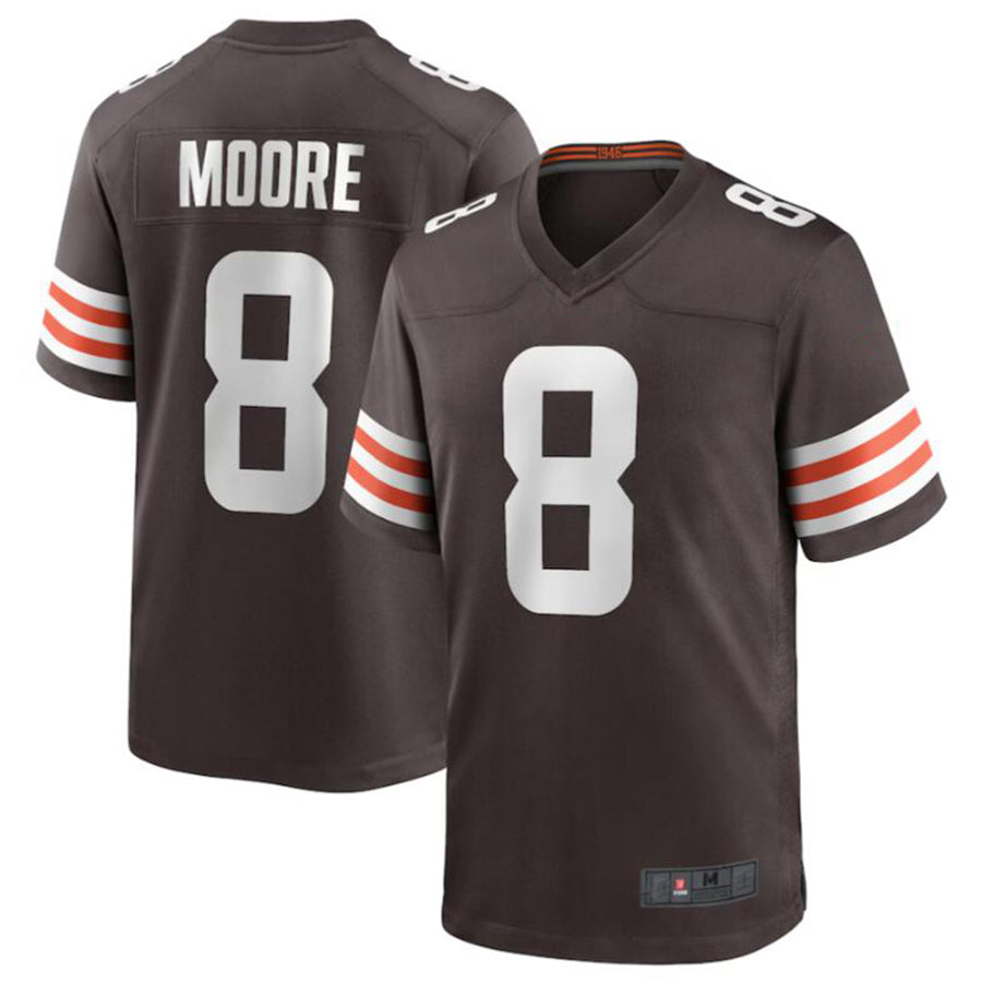 Choea C.Browns #8 Elijah Moore Brown Game Retired Player Jersey American Stitched Jerseys
