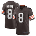 Choea C.Browns #8 Elijah Moore Brown Game Retired Player Jersey American Stitched Jerseys