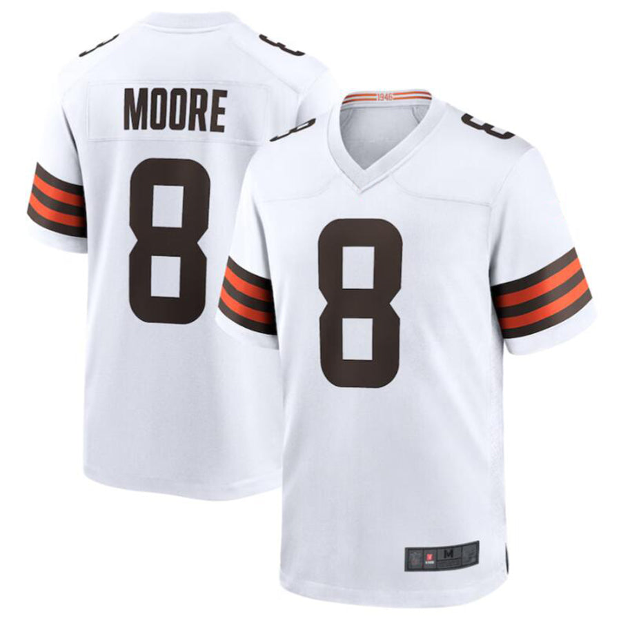 Choea C.Browns #8 Elijah Moore White Game Retired Player Jersey American Stitched  Jerseys