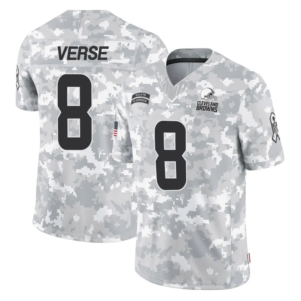 Choea C.Browns #8 Jared Verse Player Arctic Camo Salute to Service Limited Home Game Stitched Jerseys
