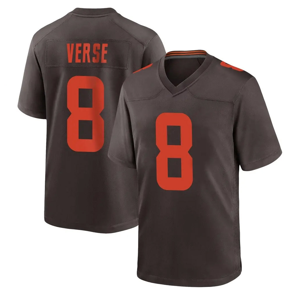 Choea C.Browns #8 Jared Verse Player Brown Alternate Home Game Stitched Jerseys