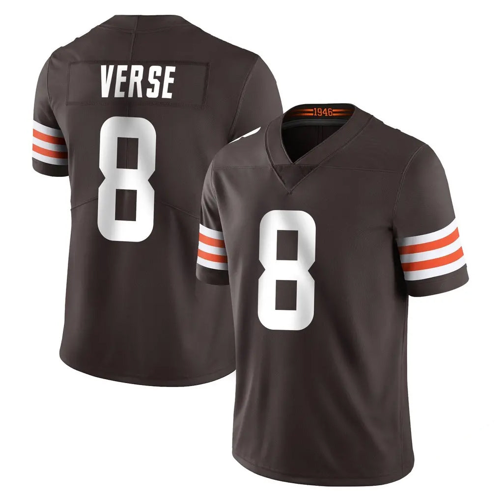 Choea C.Browns #8 Jared Verse Player Brown Color Vapor Untouchable Limited Home Game Stitched Jerseys