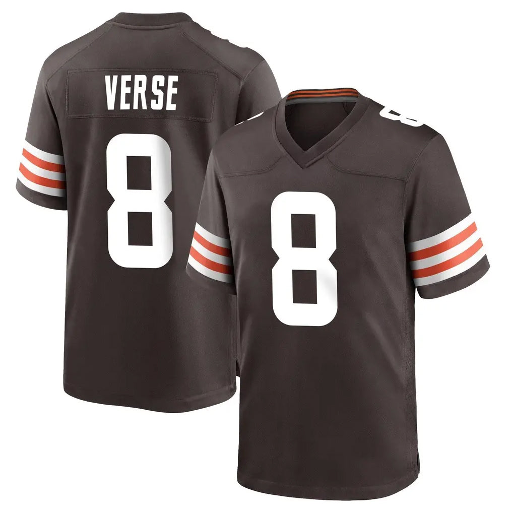 Choea C.Browns #8 Jared Verse Player Brown Home Game Stitched Jerseys