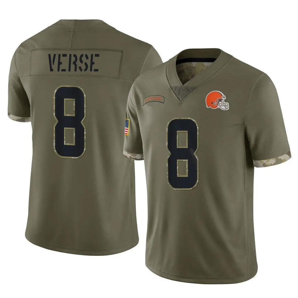 Choea C.Browns #8 Jared Verse Player Olive Salute to Service Limited Game Stitched Jerseys