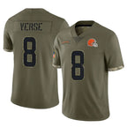 Choea C.Browns #8 Jared Verse Player Olive Salute to Service Limited Game Stitched Jerseys