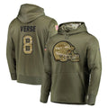 Choea C.Browns #8 Jared Verse Player Olive Salute to Service Pullover Hoodies Home Game Stitched Jerseys