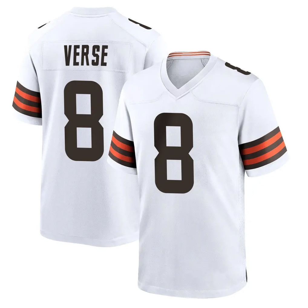 Choea C.Browns #8 Jared Verse Player White Home Game Stitched Jerseys