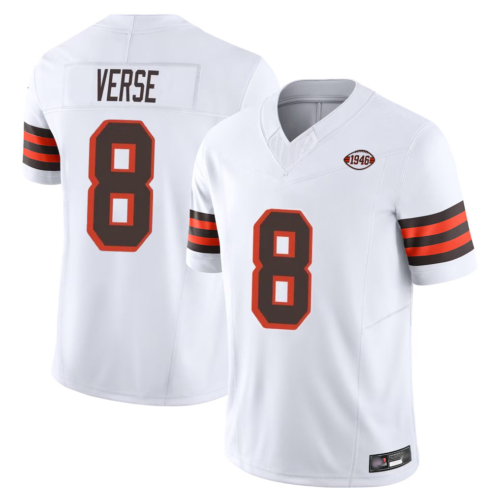 Choea C.Browns #8 Jared Verse Player White Limited Vapor F.U.S.E. Alternate Game Stitched Jerseys