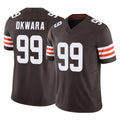 Choea C.Browns #99 Julian Okwara Player Brown Vapor F.U.S.E. Limited Home Game Stitched Jerseys