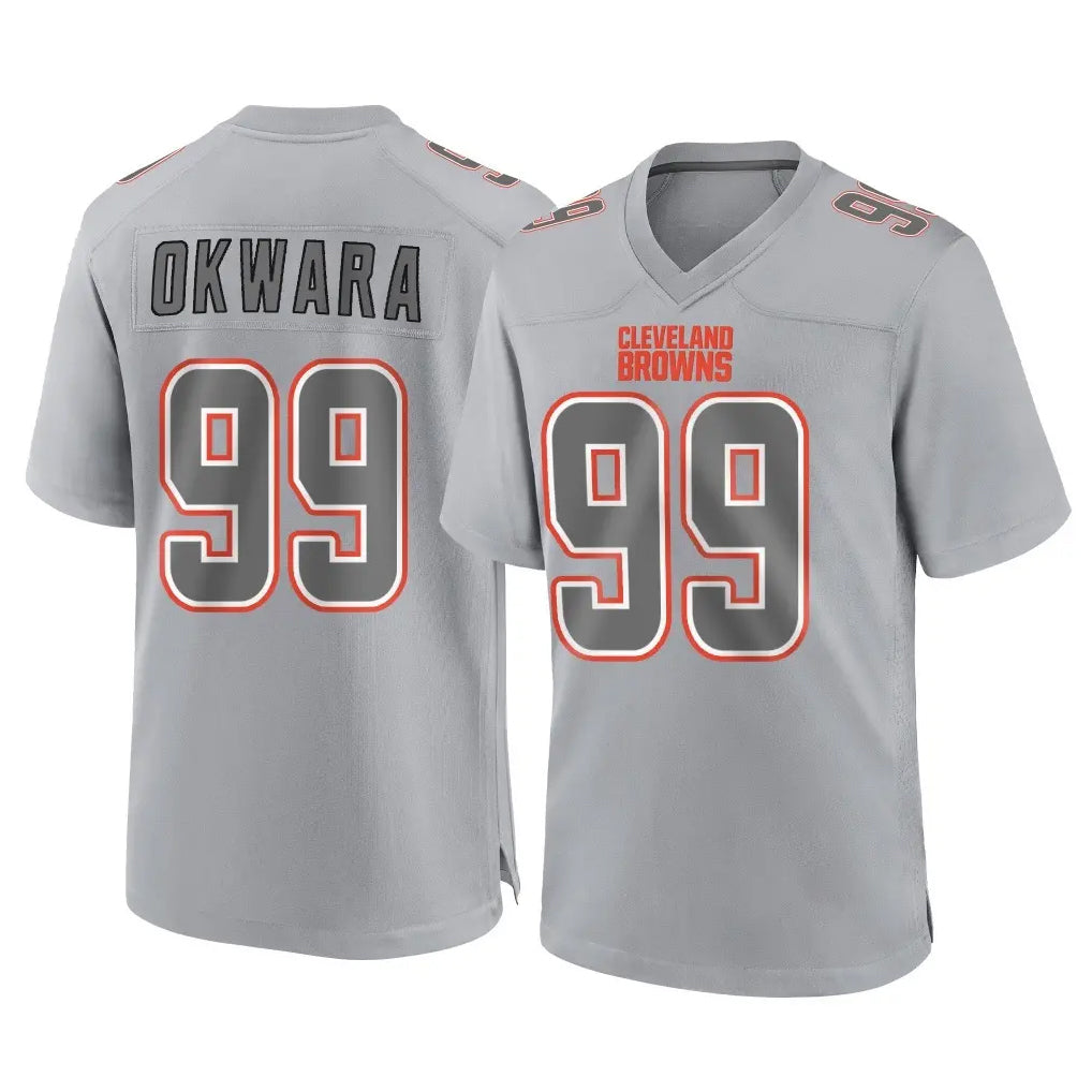 Choea C.Browns #99 Julian Okwara Player Gray Atmosphere Fashion Game Stitched Jerseys