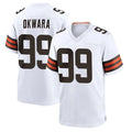 Choea C.Browns #99 Julian Okwara Player White Home Game Stitched Jerseys