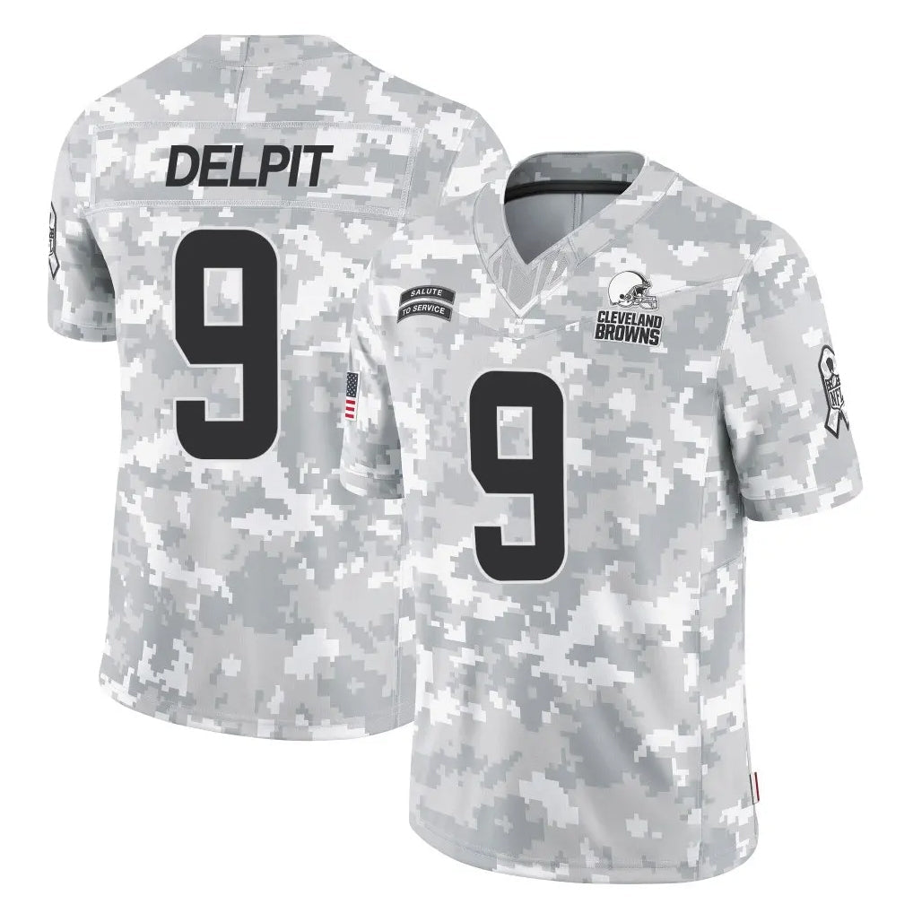 Choea C.Browns #9 Grant Delpit Player Arctic Camo Salute to Service Limited Home Game Stitched Jerseys