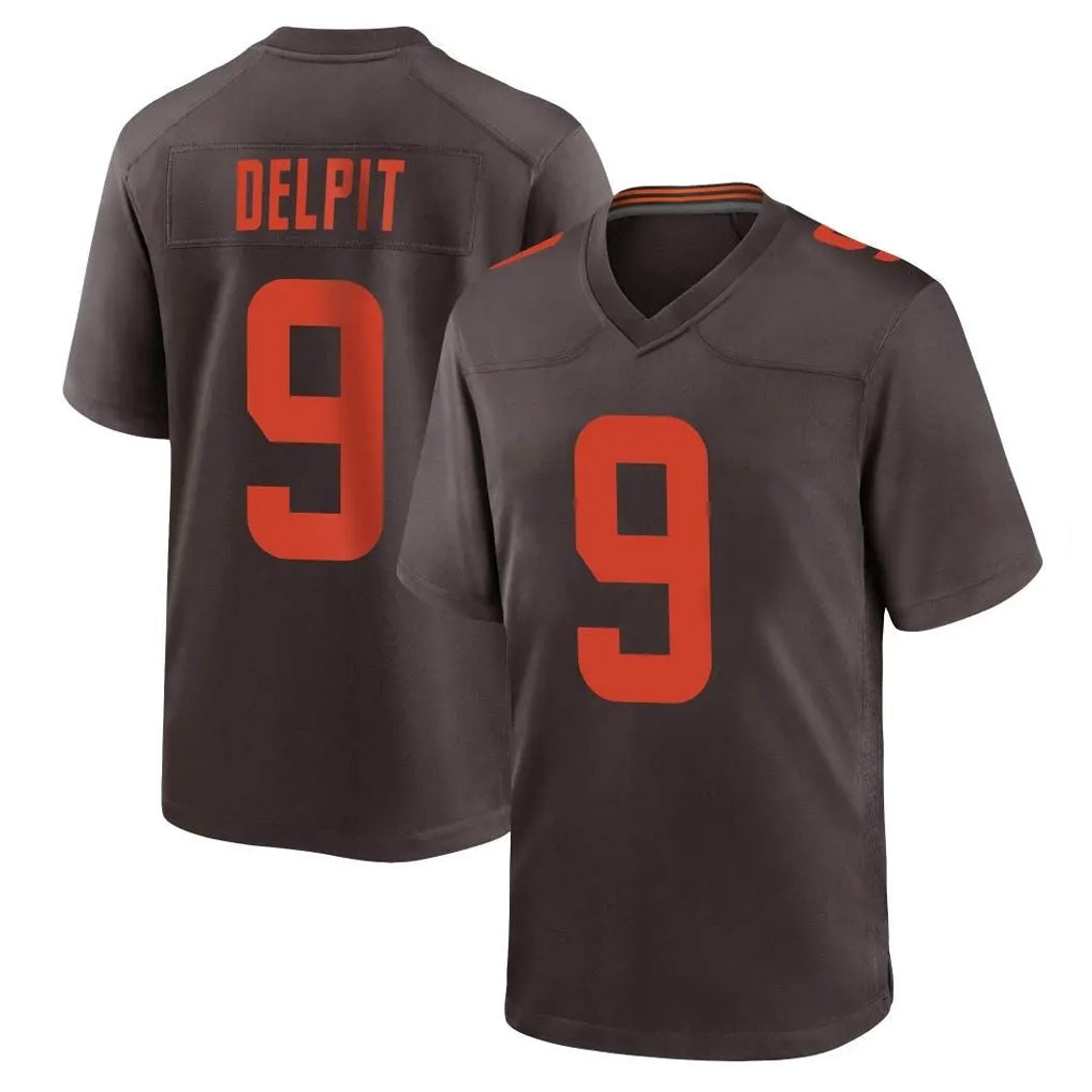 Choea C.Browns #9 Grant Delpit Player Brown Alternate Home Game Stitched Jerseys