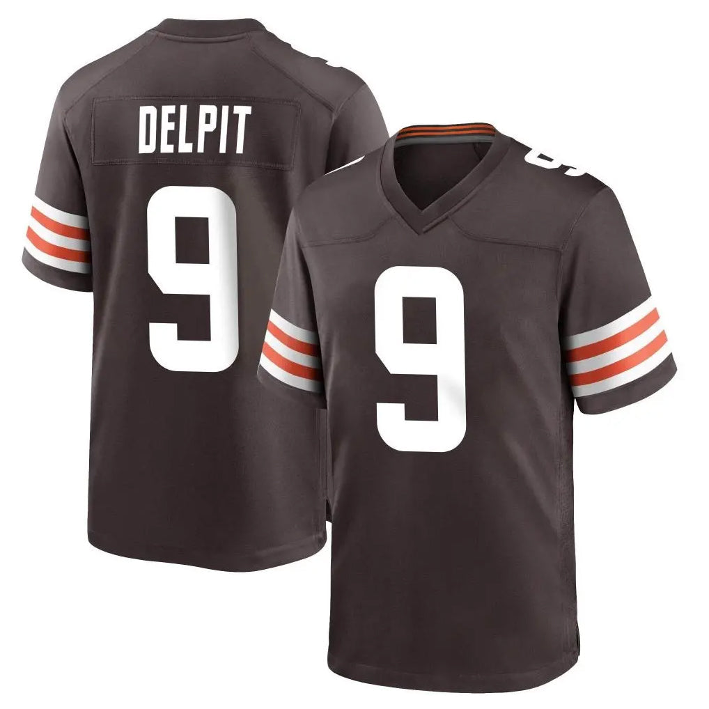 Choea C.Browns #9 Grant Delpit Player Brown Home Game Stitched Jerseys