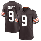 Choea C.Browns #9 Grant Delpit Player Brown Home Game Stitched Jerseys