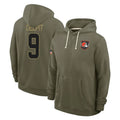 Choea C.Browns #9 Grant Delpit Player Olive Salute to Service Pullover Hoodies Limited Stitched Jerseys