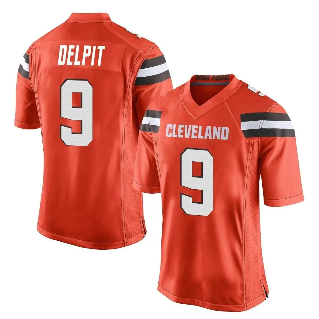 Choea C.Browns #9 Grant Delpit Player Orange Home Game Stitched Jerseys