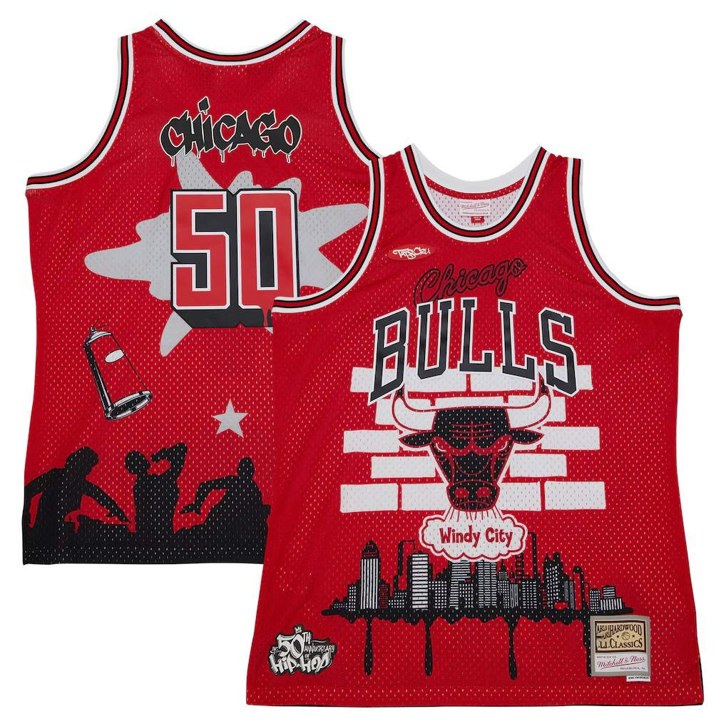 Choea C.Bulls Mitchell & Ness x Tats Cru Red Hardwood Classics Fashion Jerseys