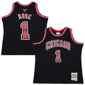 Choea C.Bulls #1 Derrick Rose Mitchell & Ness Black Big & Tall 2010-11 Swingman Jerseys