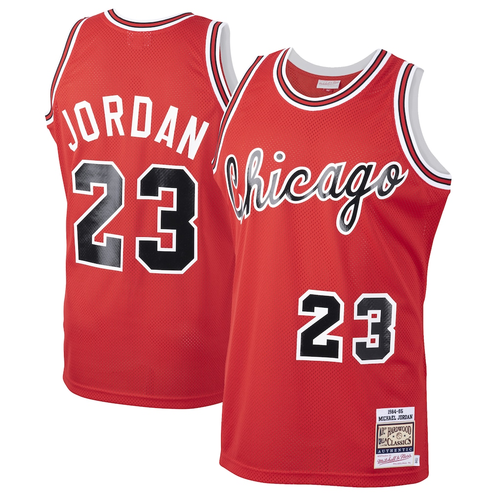 Choea C.Bulls #23 Michael Jordan Mitchell & Ness Red 198485 Hardwood Classics Rookie Authentic Jerseys