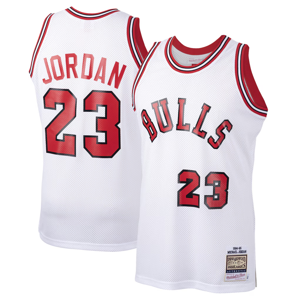 Choea C.Bulls #23 Michael Jordan Mitchell & Ness White 1984-85 Hardwood Classics Rookie Authentic Jerseys