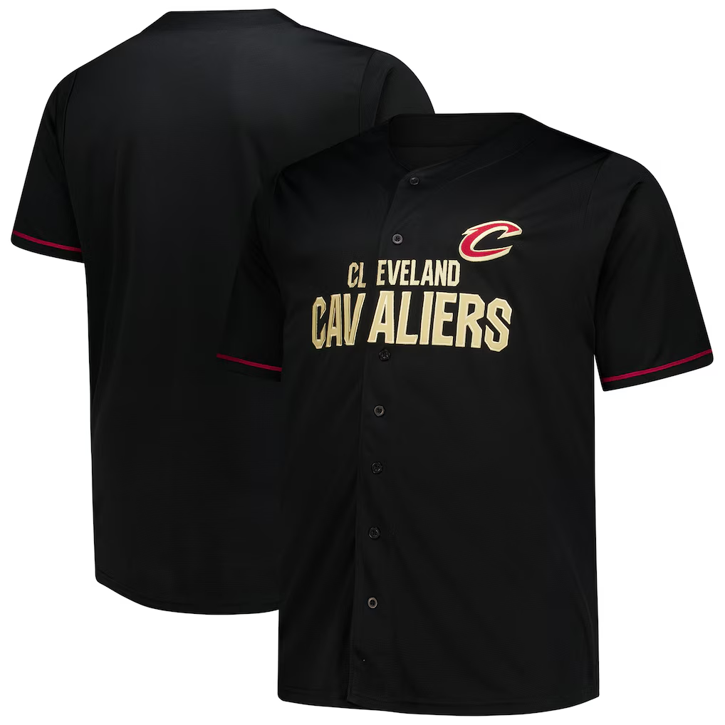 Choea C.Cavaliers Black Big & Tall Pop Full-Button Jerseys