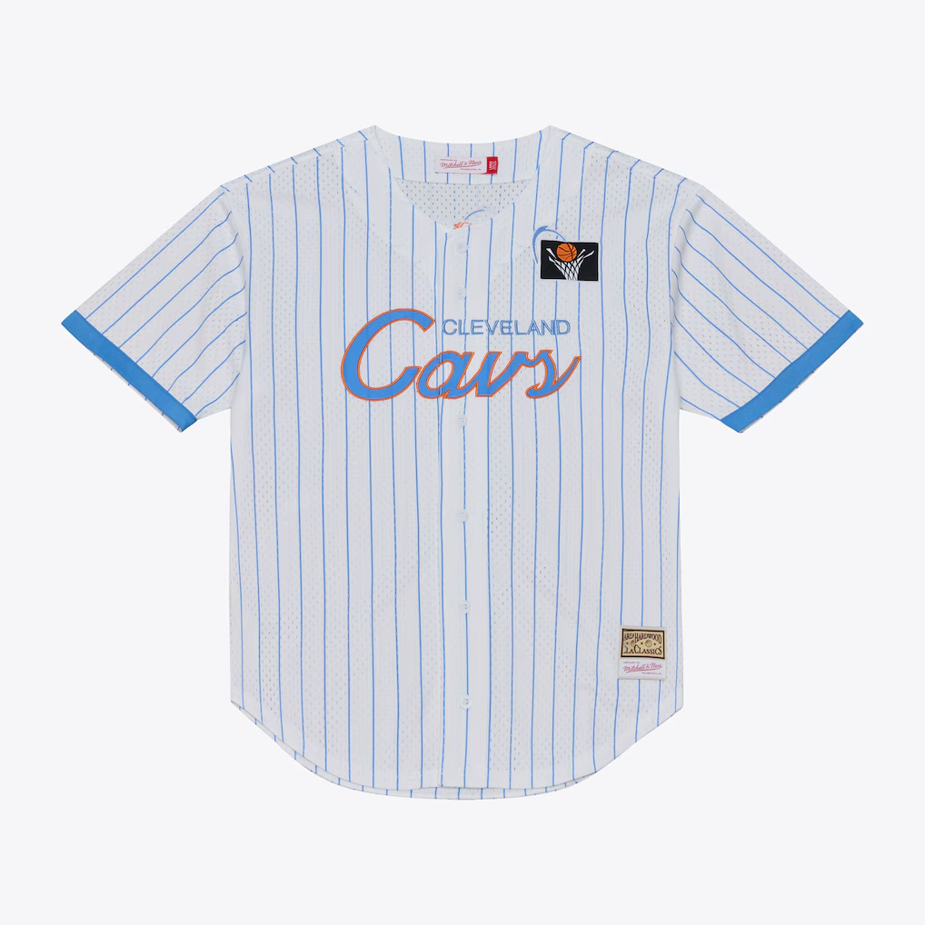 Choea C.Cavaliers Mitchell & Ness White Head Coach Pinstripe Mesh Full-Button Baseball Jerseys
