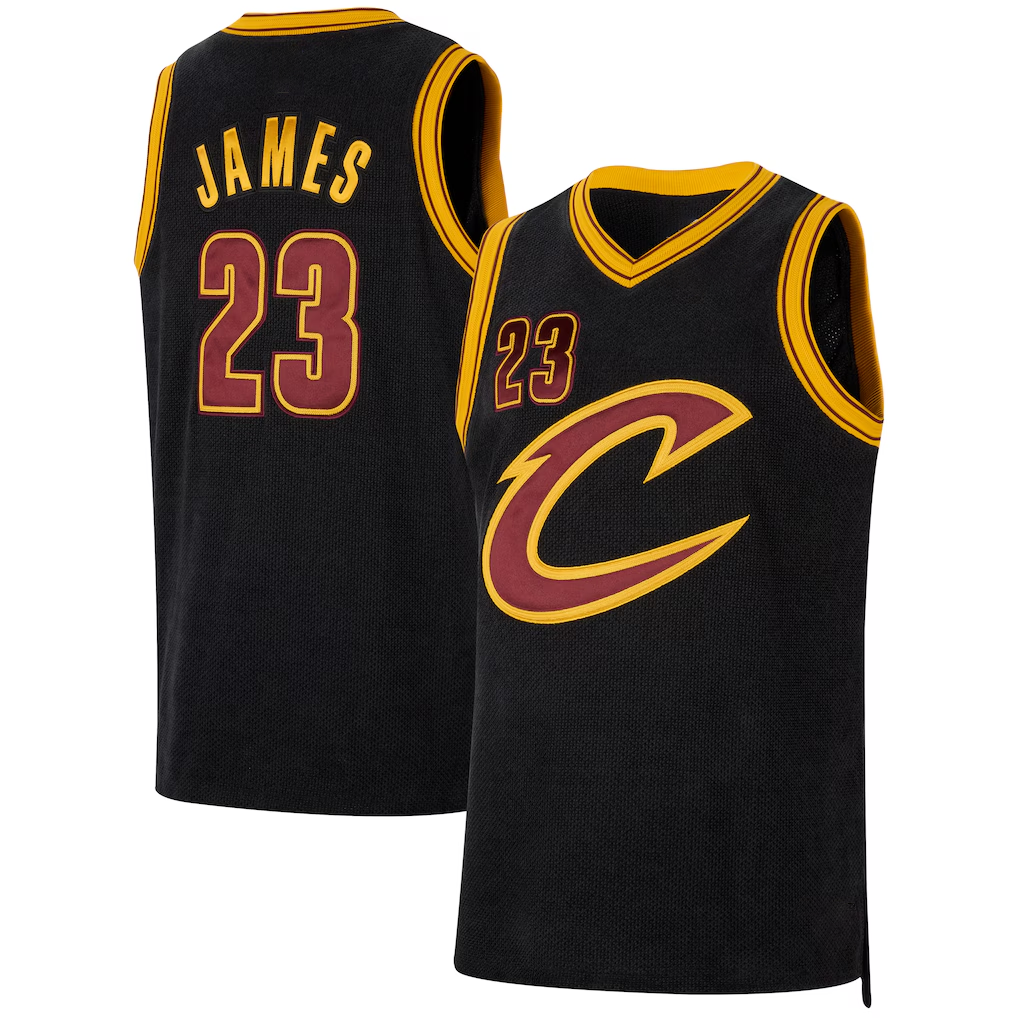 Choea C.Cavaliers #23 LeBron James Black Forever King Authentic Jerseys