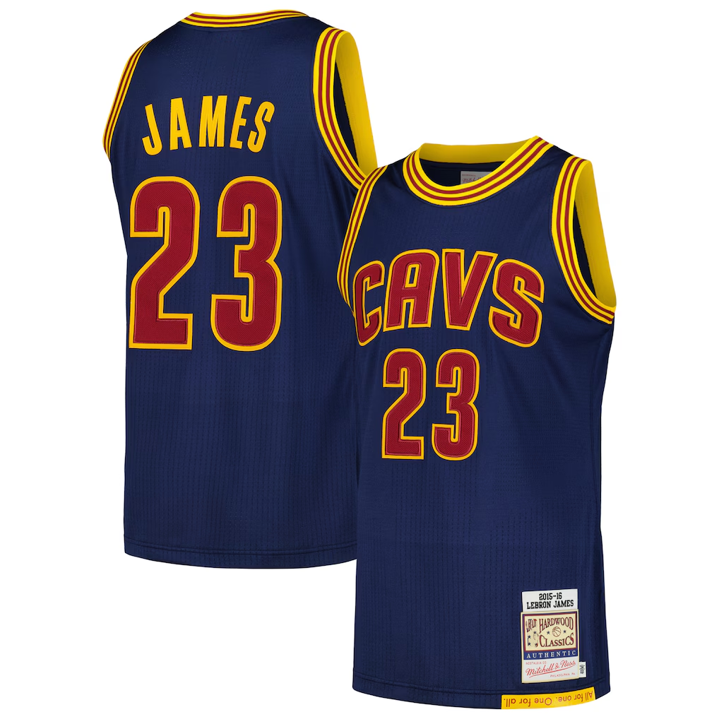 Choea C.Cavaliers #23 LeBron James Mitchell & Ness Navy 201516 Hardwood Classics Authentic Jerseys