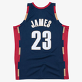 Choea C.Cavaliers #23 LeBron James Mitchell & Ness Navy Hardwood Classics Swingman Jerseys