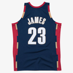 Choea C.Cavaliers #23 LeBron James Mitchell & Ness Navy Hardwood Classics Swingman Jerseys