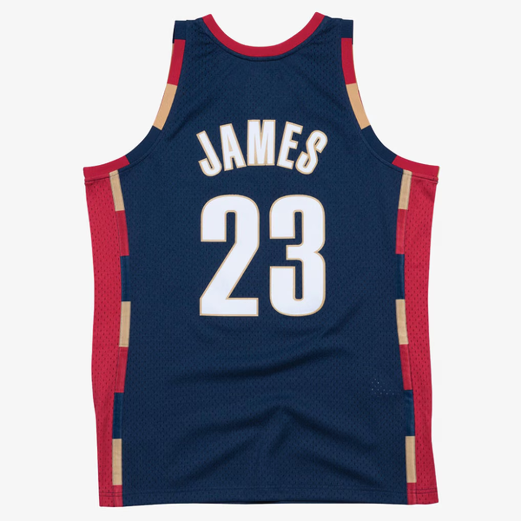 Choea C.Cavaliers #23 LeBron James Mitchell & Ness Navy Hardwood Classics Swingman Jerseys