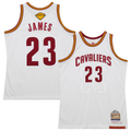 Choea C.Cavaliers #23 LeBron James Mitchell & Ness White 2015-16 Hardwood Classics Authentic Jerseys