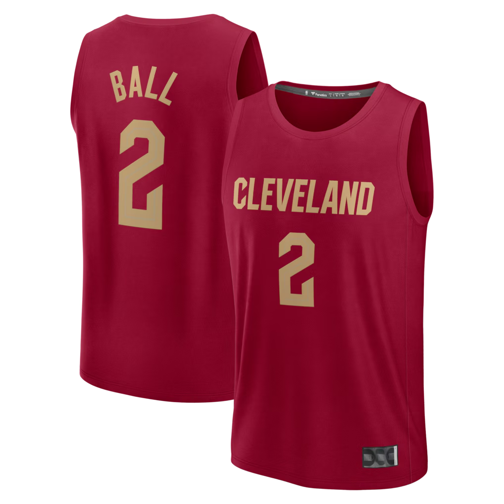 Choea C.Cavaliers #2 Lonzo Ball Wine Fast Break Replica Jerseys - Icon Edition