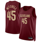 Choea C.Cavaliers #45 Donovan Mitchell Wine Swingman Jerseys - Icon Edition