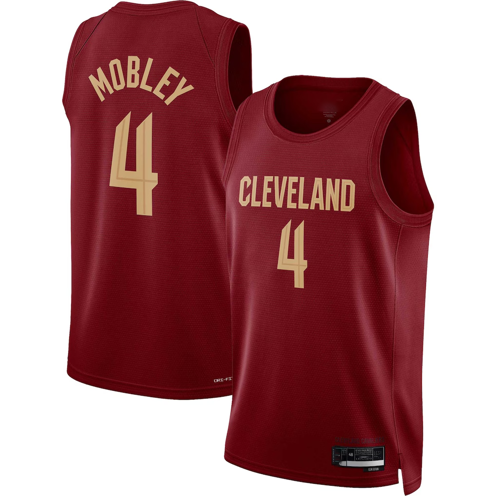Choea C.Cavaliers #4 Evan Mobley Wine Swingman Jerseys - Icon Edition