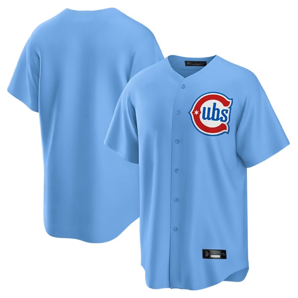 Choea C.Cubs Light Blue Home Game Blank Player Stitched Jerseys