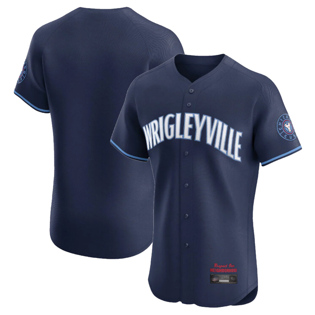 Choea C.Cubs Navy City Connect Limited Elite Home Game Blank Player Stitched Jerseys
