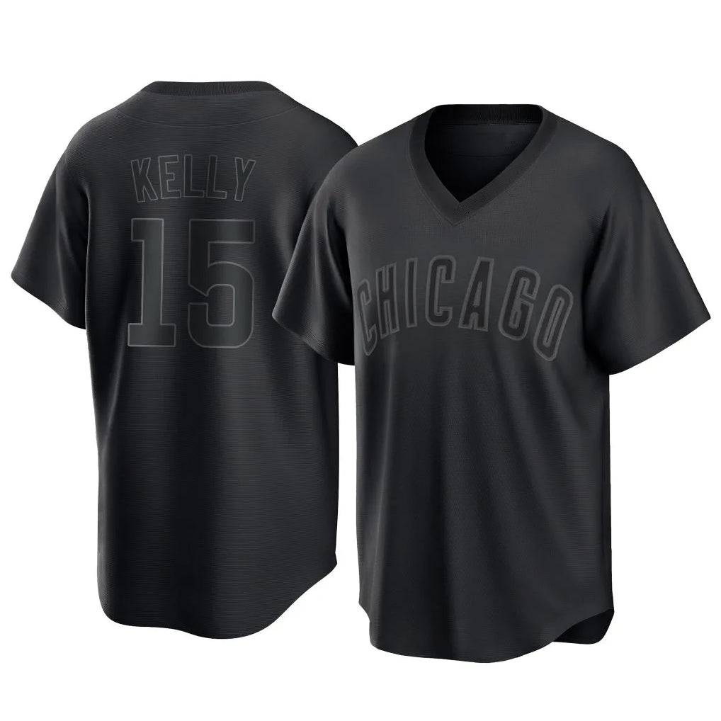 Choea C.Cubs #15 Carson Kelly Player Black T-shirt Home Game Stitched Jerseys