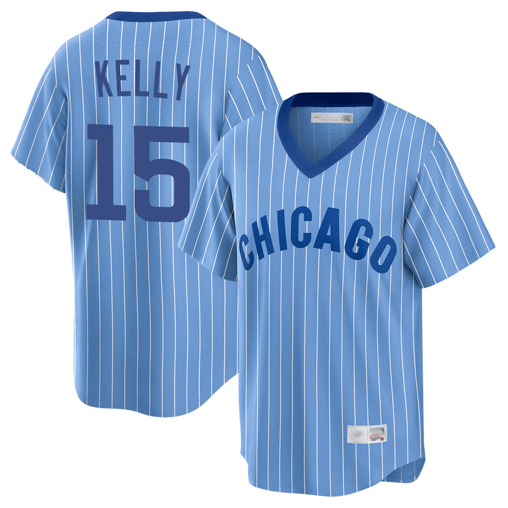 Choea C.Cubs #15 Carson Kelly Player Blue T-shirt Cooperstown Collection Limited Stitched Jerseys