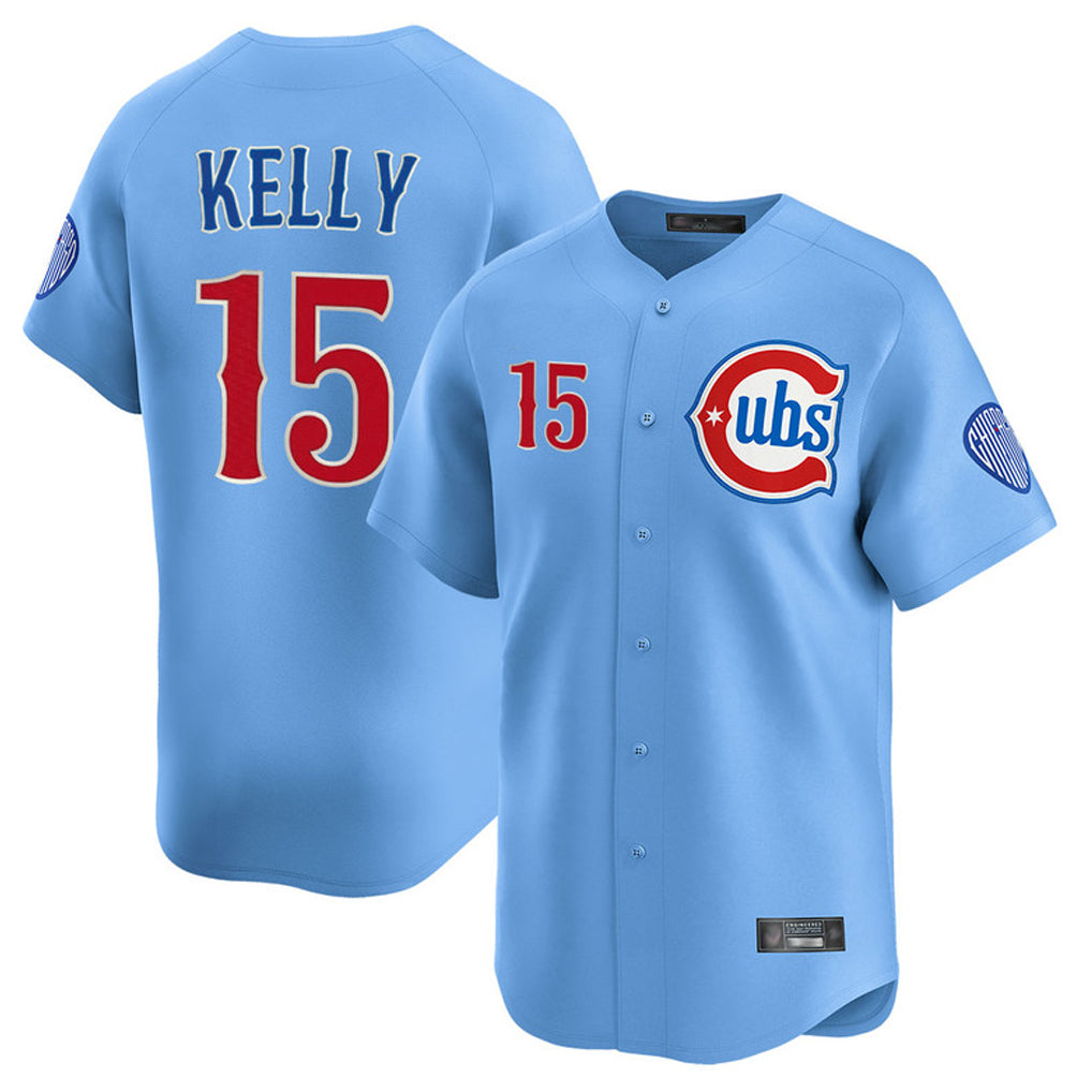 Choea C.Cubs #15 Carson Kelly Player Light Blue Limited Home Stitched Jerseys