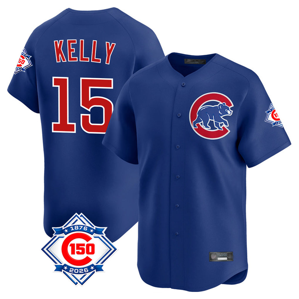 Choea C.Cubs #15 Carson Kelly Player Royal 150th Anniversary Limited Home Stitched Jerseys