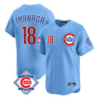 Choea C.Cubs #18 Shota Imanaga Player Light Blue 150th Anniversary Limited Home Stitched Jerseys
