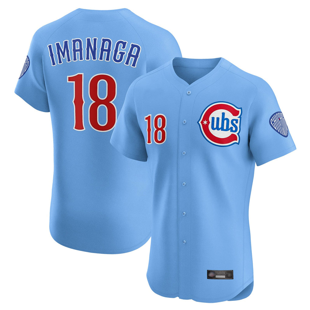 Choea C.Cubs #18 Shota Imanaga Player Light Blue Limited Elite Home Stitched Jerseys