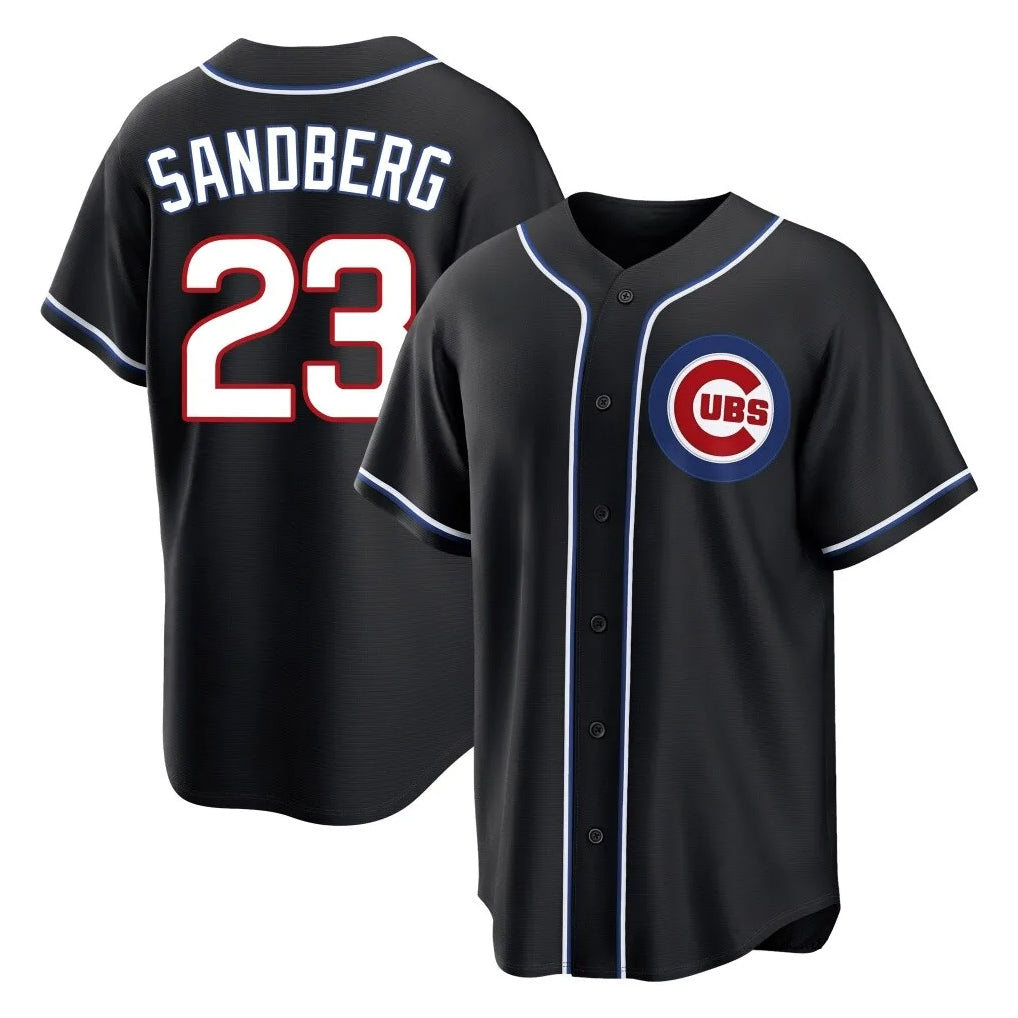 Choea C.Cubs #23 Ryne Sandberg Player Black Fashion Out Game Stitched Jerseys