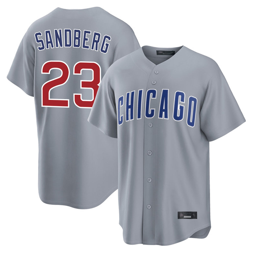 Choea C.Cubs #23 Ryne Sandberg Player Gray Home Game Stitched Jerseys